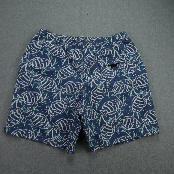 Vineyard Vines Swim Trunks Mens Small Blue Fish Skeleton Board Shorts - Picture 2 of 11